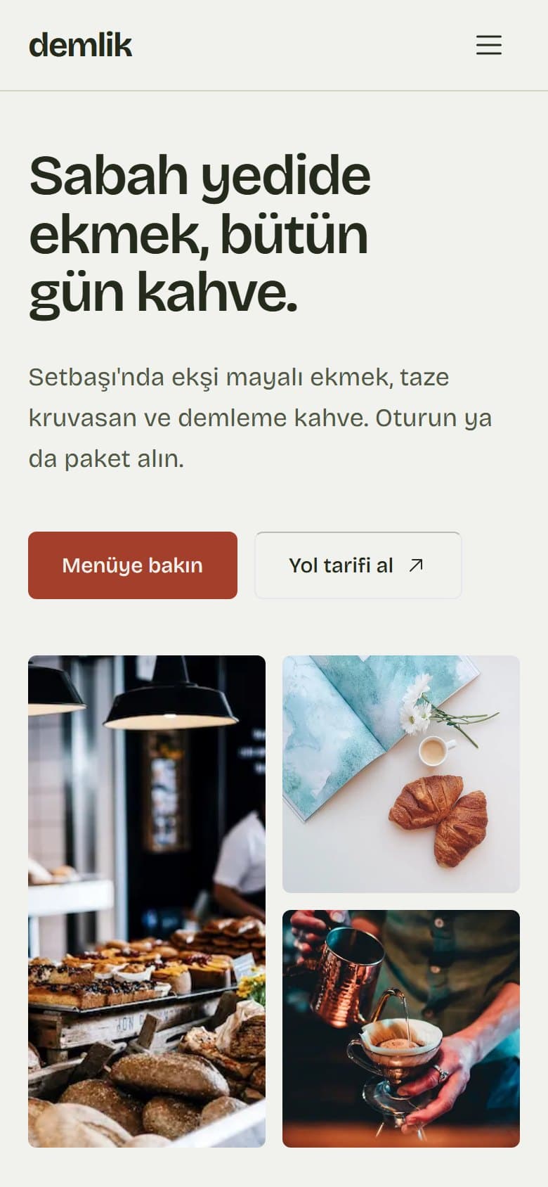 Kafe tasarımının telefon görünümü