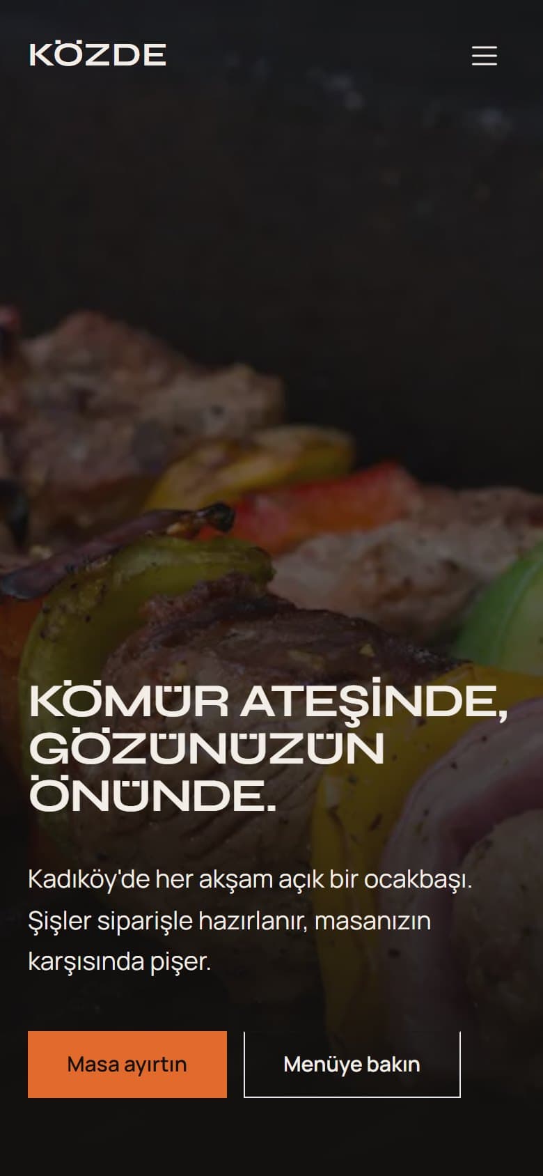 Restoran tasarımının telefon görünümü