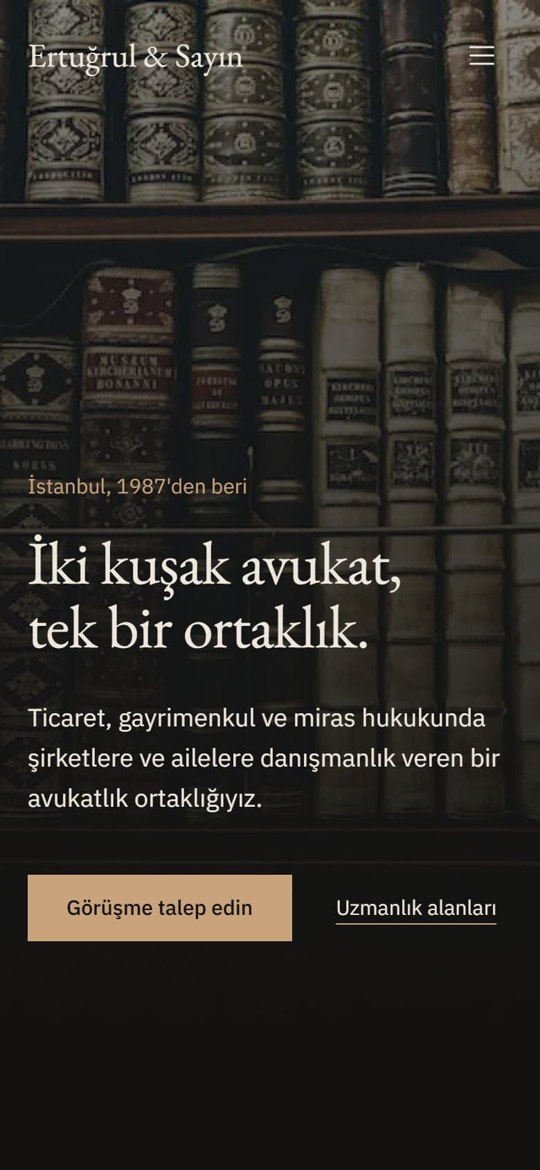 Hukuk Bürosu tasarımının telefon görünümü