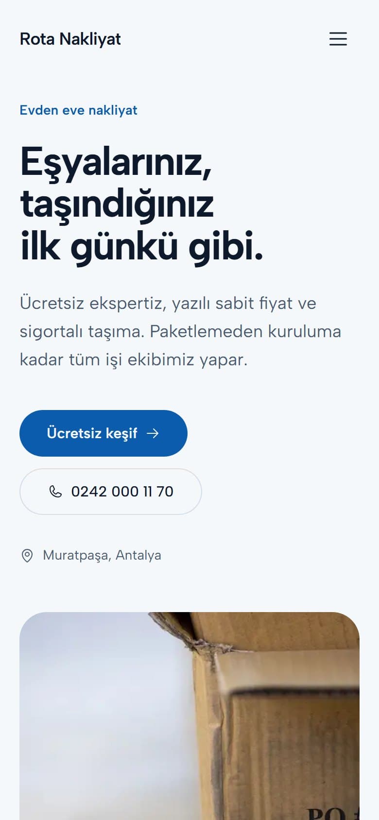 Nakliyat tasarımının telefon görünümü